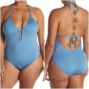 NWT Laundry Plunge Neck One- Piece Swimsuit